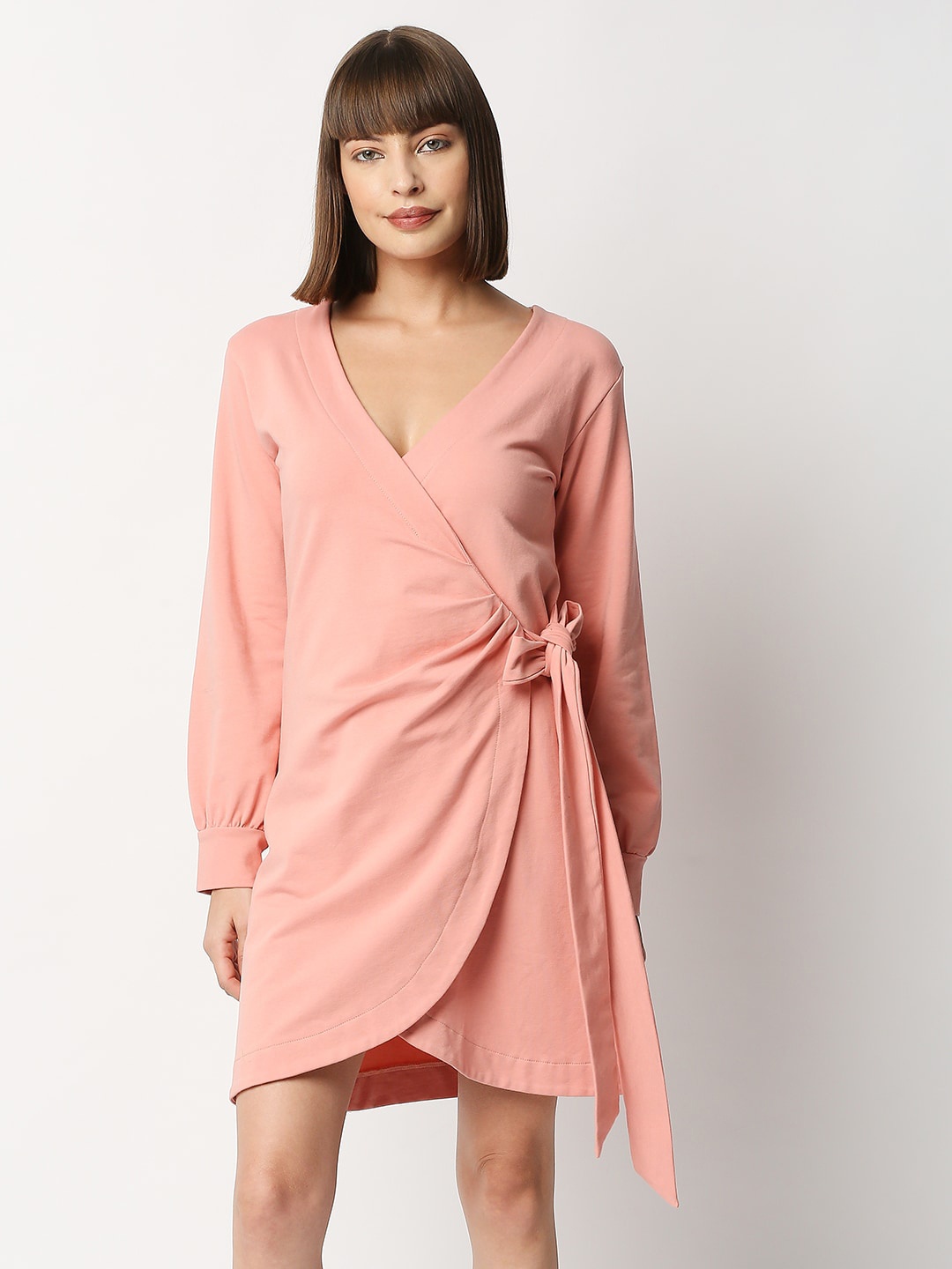 

Blamblack Wrap Cotton Dress, Pink