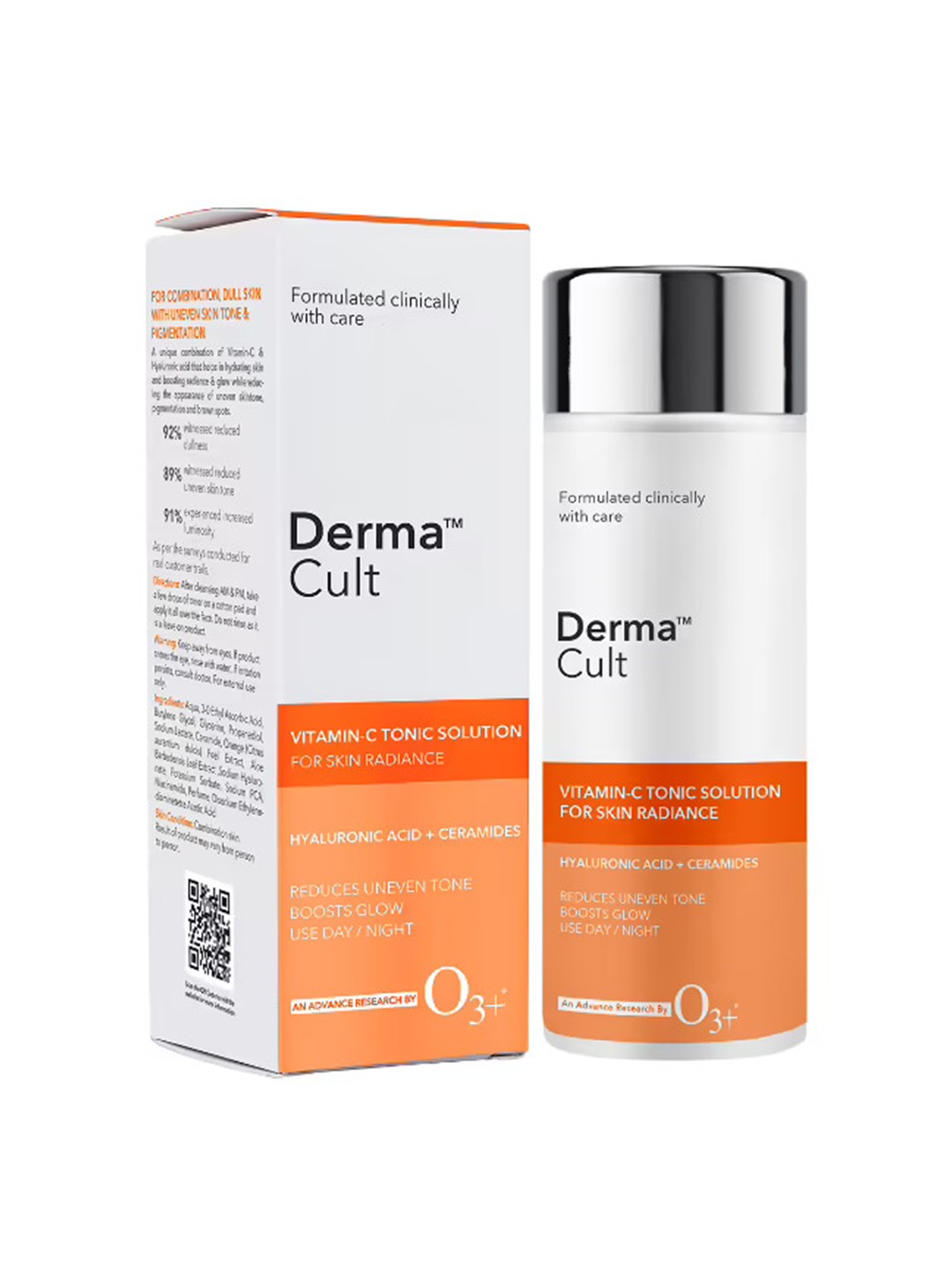 

O3 + Derma Cult Vitamin C Tonic Solution for Skin Radiance - 200 ml, White