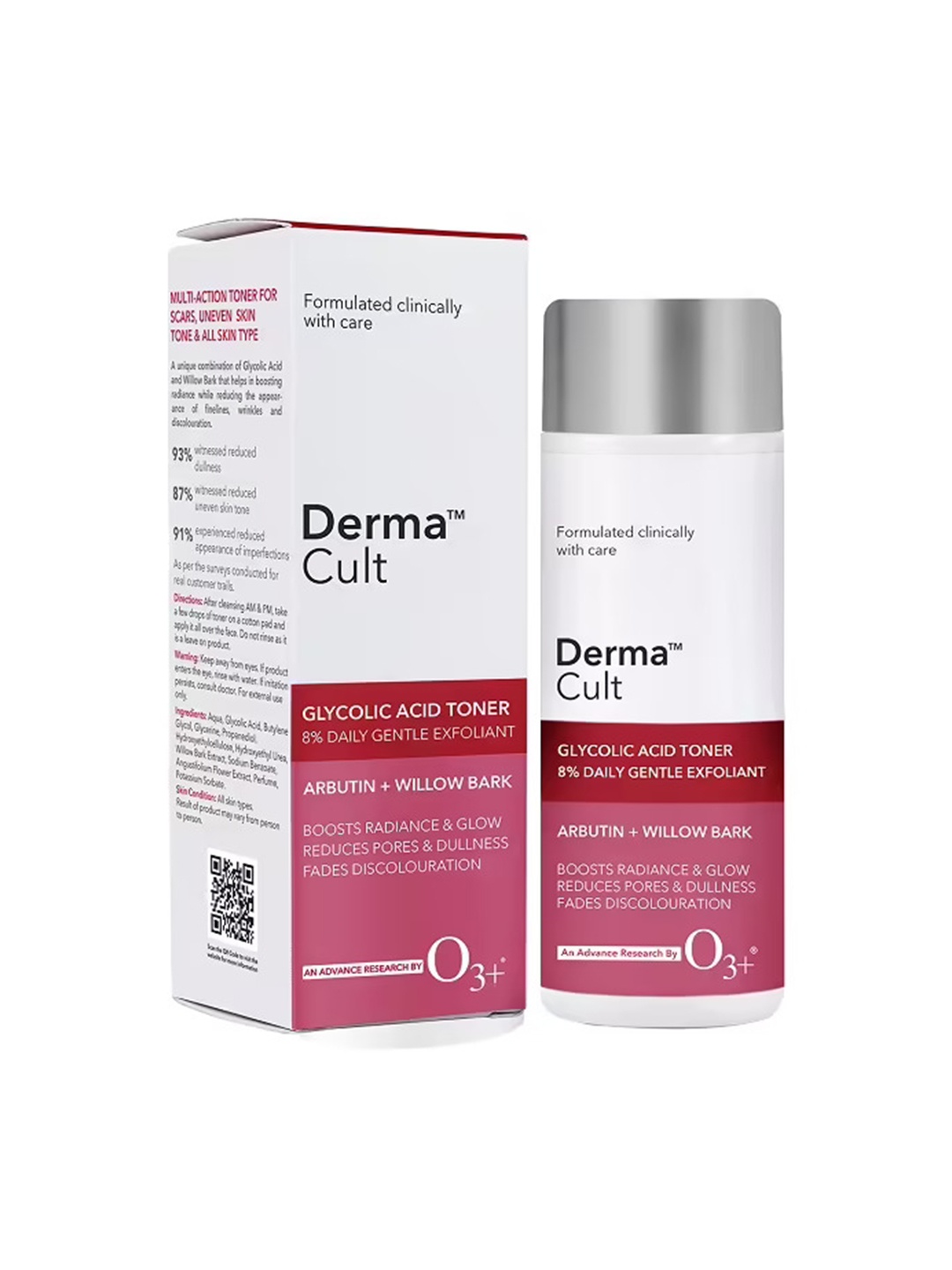 

O3 + Derma Cult Glycolic Acid Toner with Arbutin & Willow Bark - 200 ml, White