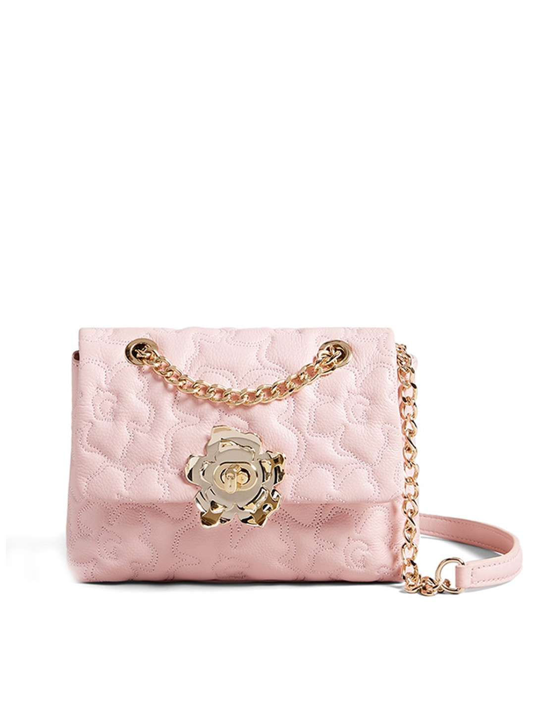 

Ted Baker Floral Textured Shopper Buckle Detailed Sling Bag, Pink