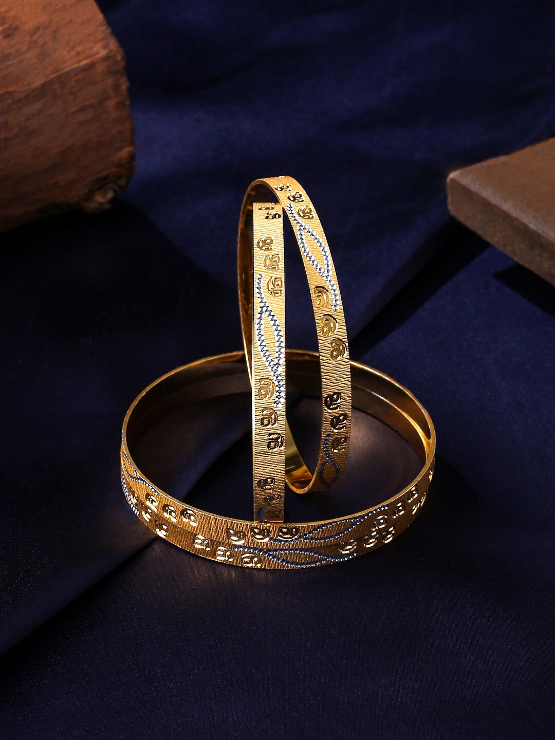 

VIRAASI Set Of 4 Gold-Plated Stone-Studded Bangle