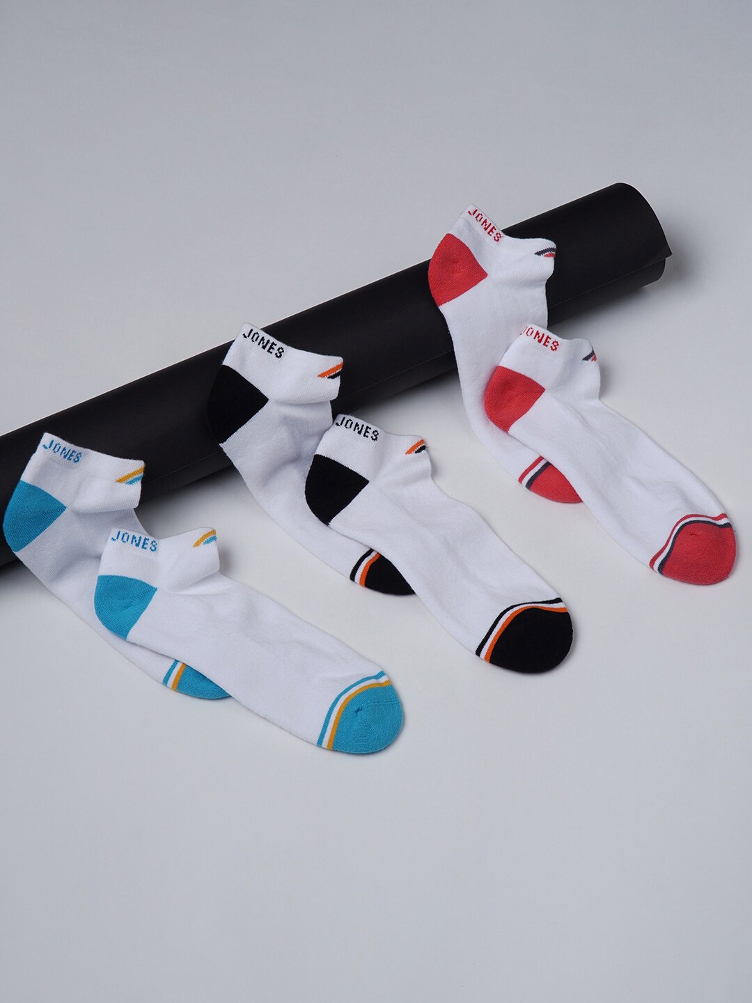 

Jack & Jones Men Pack Of 3 Patterned Cotton Ankle-Length Socks, White