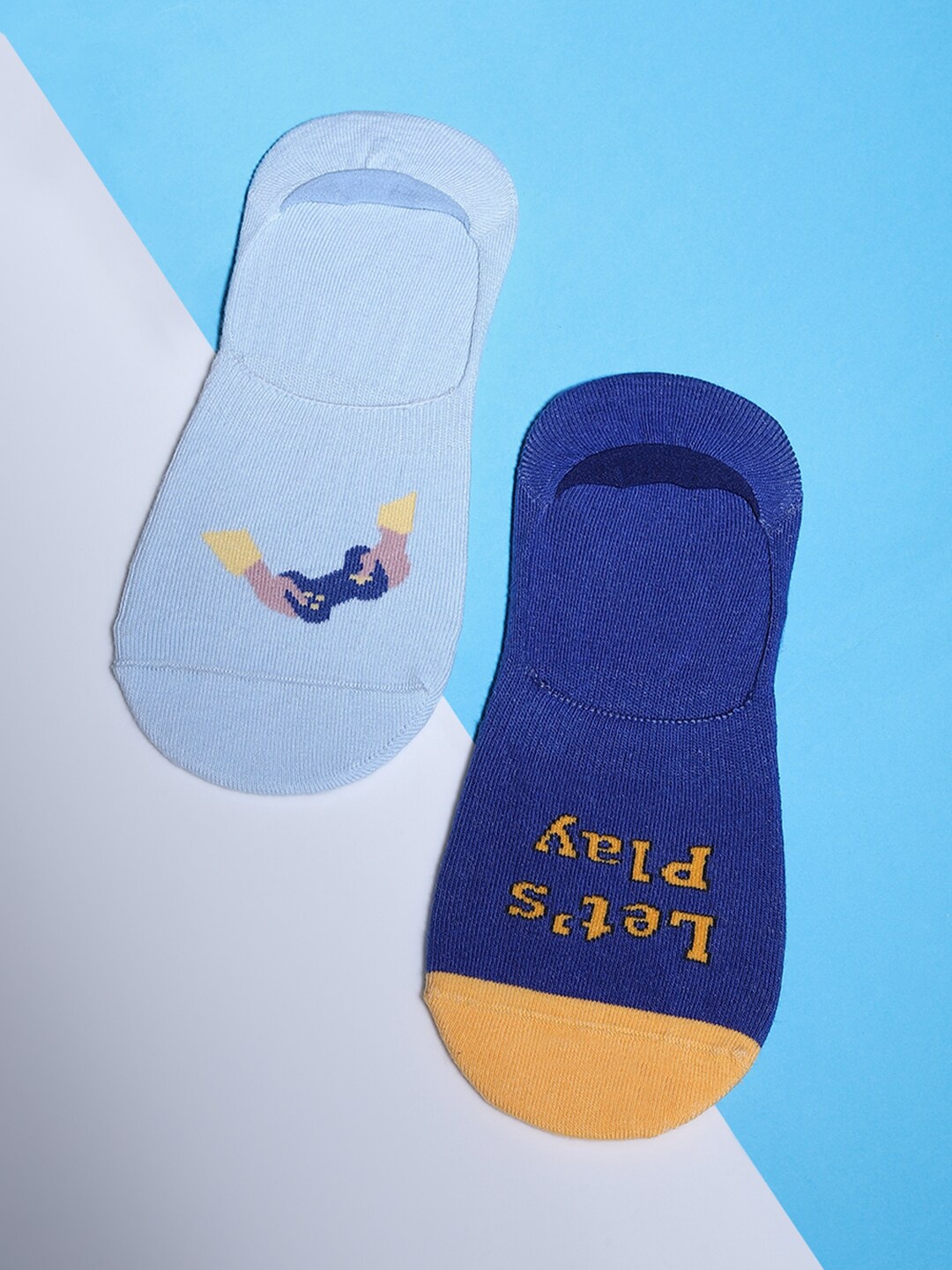 

Jack & Jones Men Pack Of 2 Self-Designed Shoe Liners FOOTIE, Blue