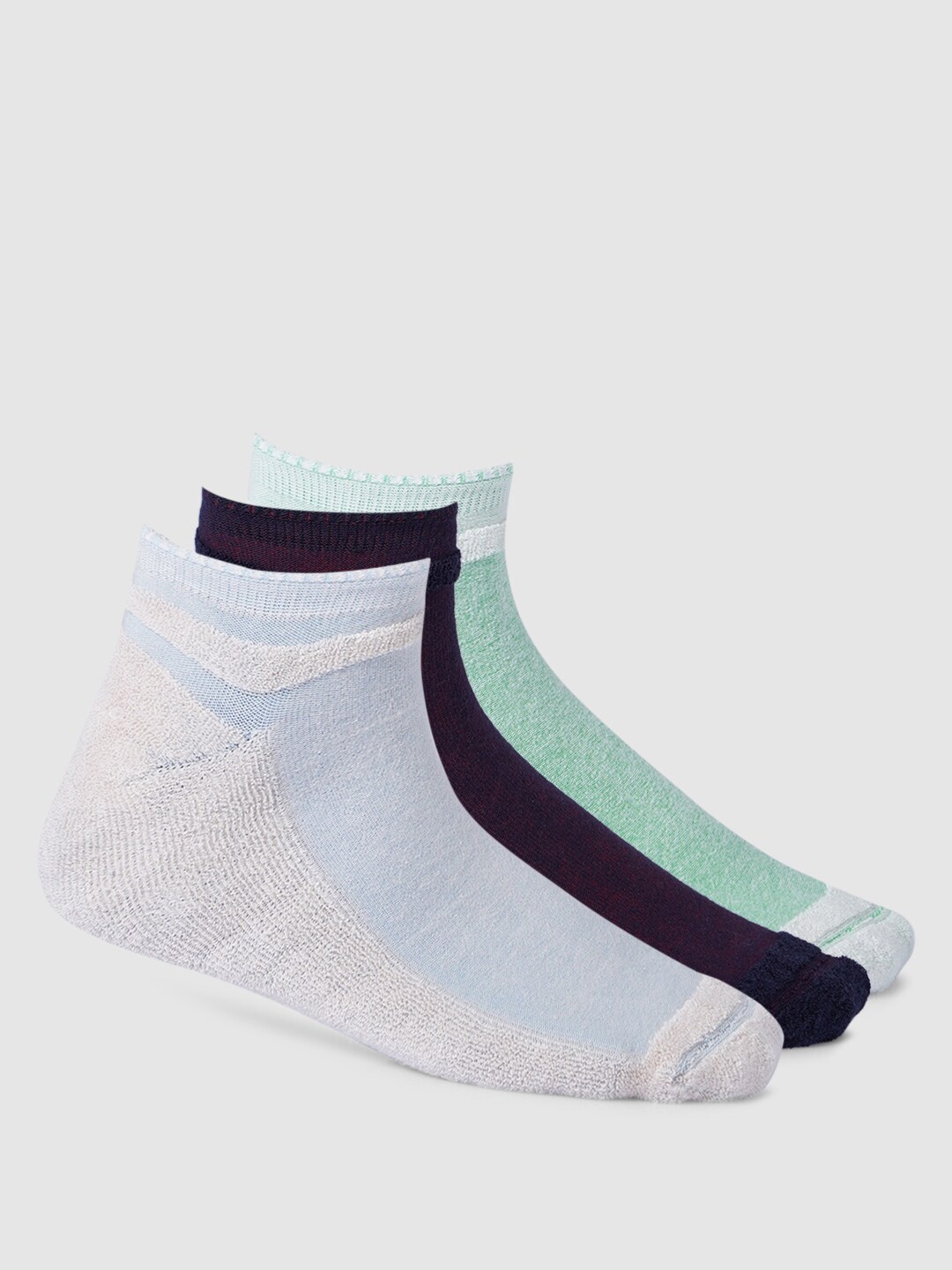 

Jack & Jones Men Pack Of 3 Patterned Cotton Ankle-Length Socks, Blue