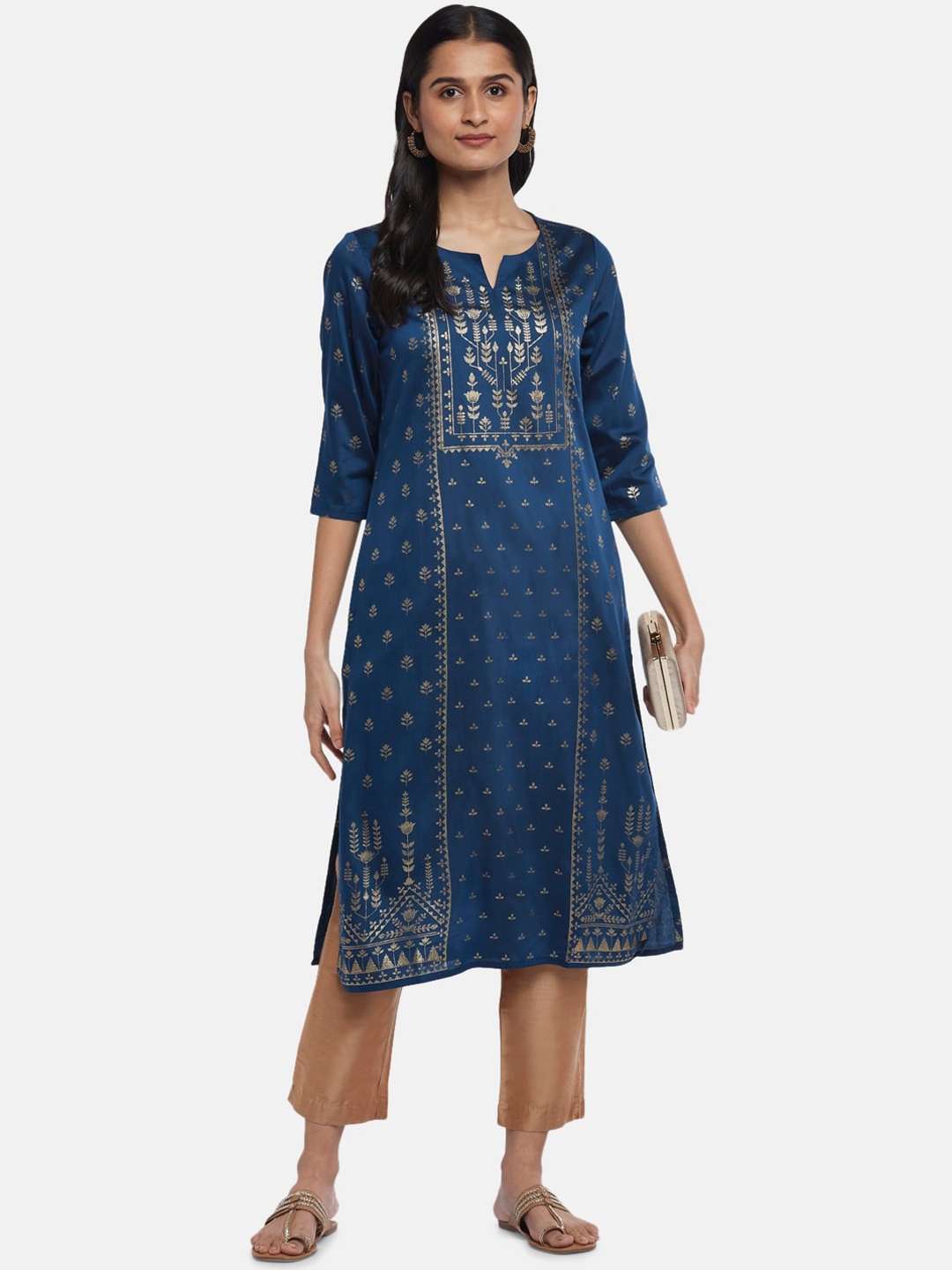 

RANGMANCH BY PANTALOONS Women Ethnic Motifs Printed Kurta, Blue