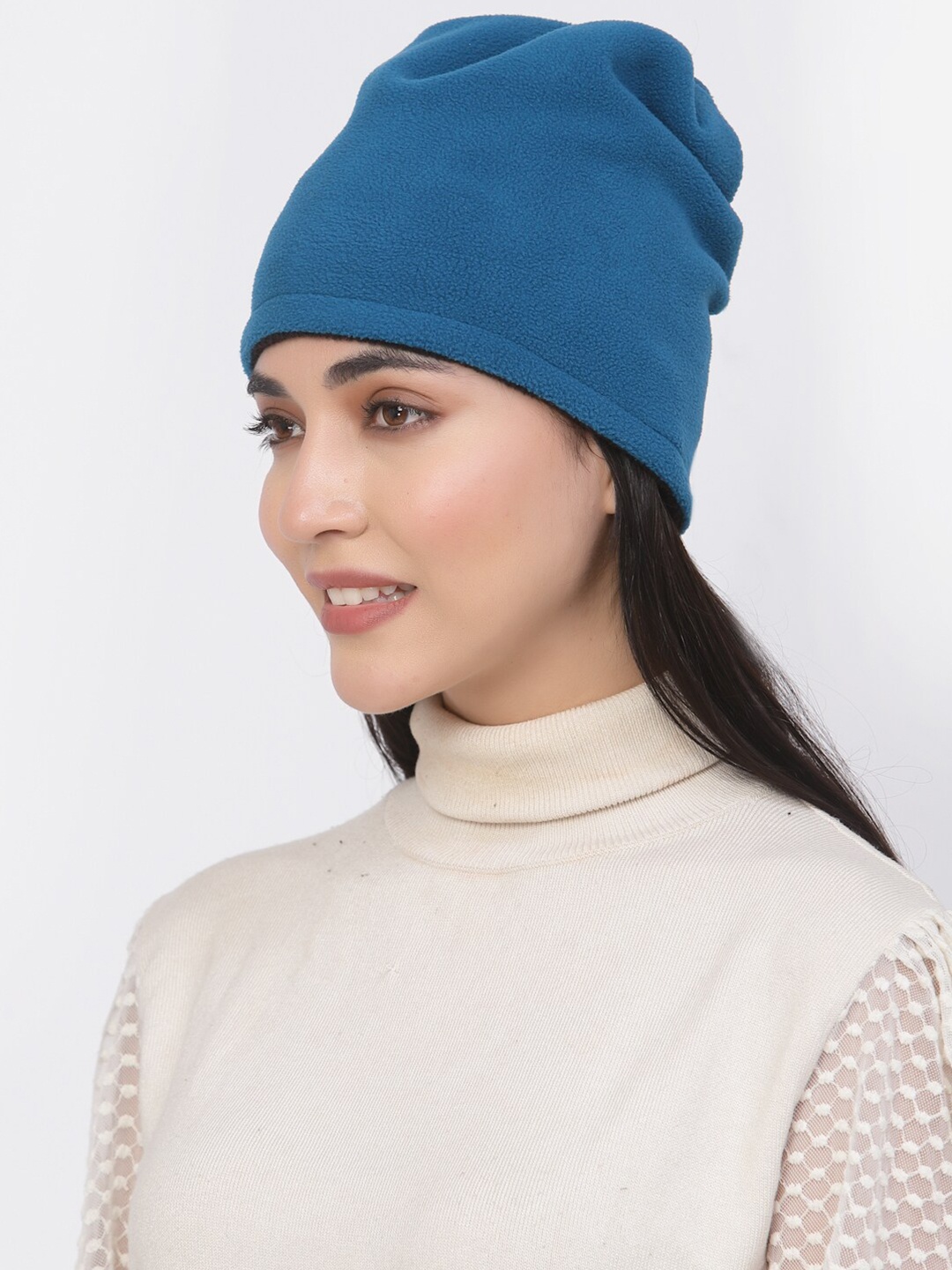 

513 Women Fleece Reversible Windproof Convertible Beanie, Teal