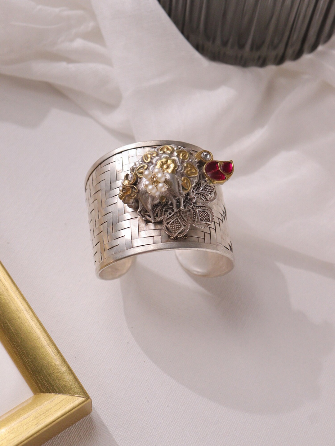 

CURIO COTTAGE Women Silver-Plated Cuff Bracelet