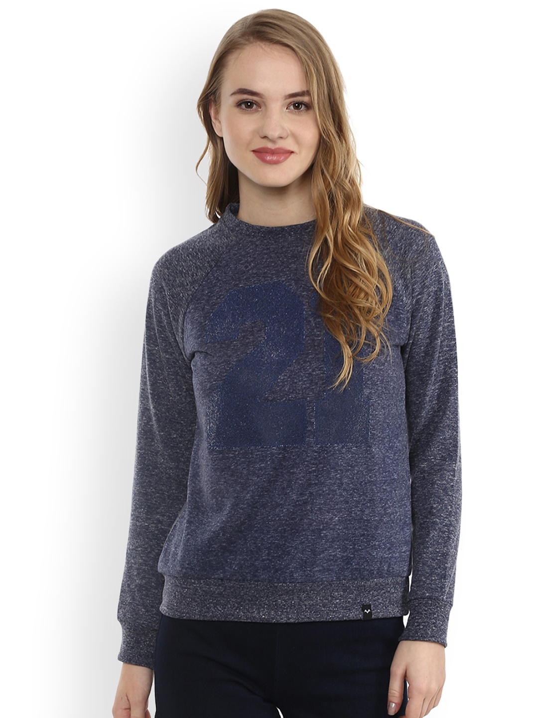 

The Vanca Women Navy Blue Solid Sweatshirt