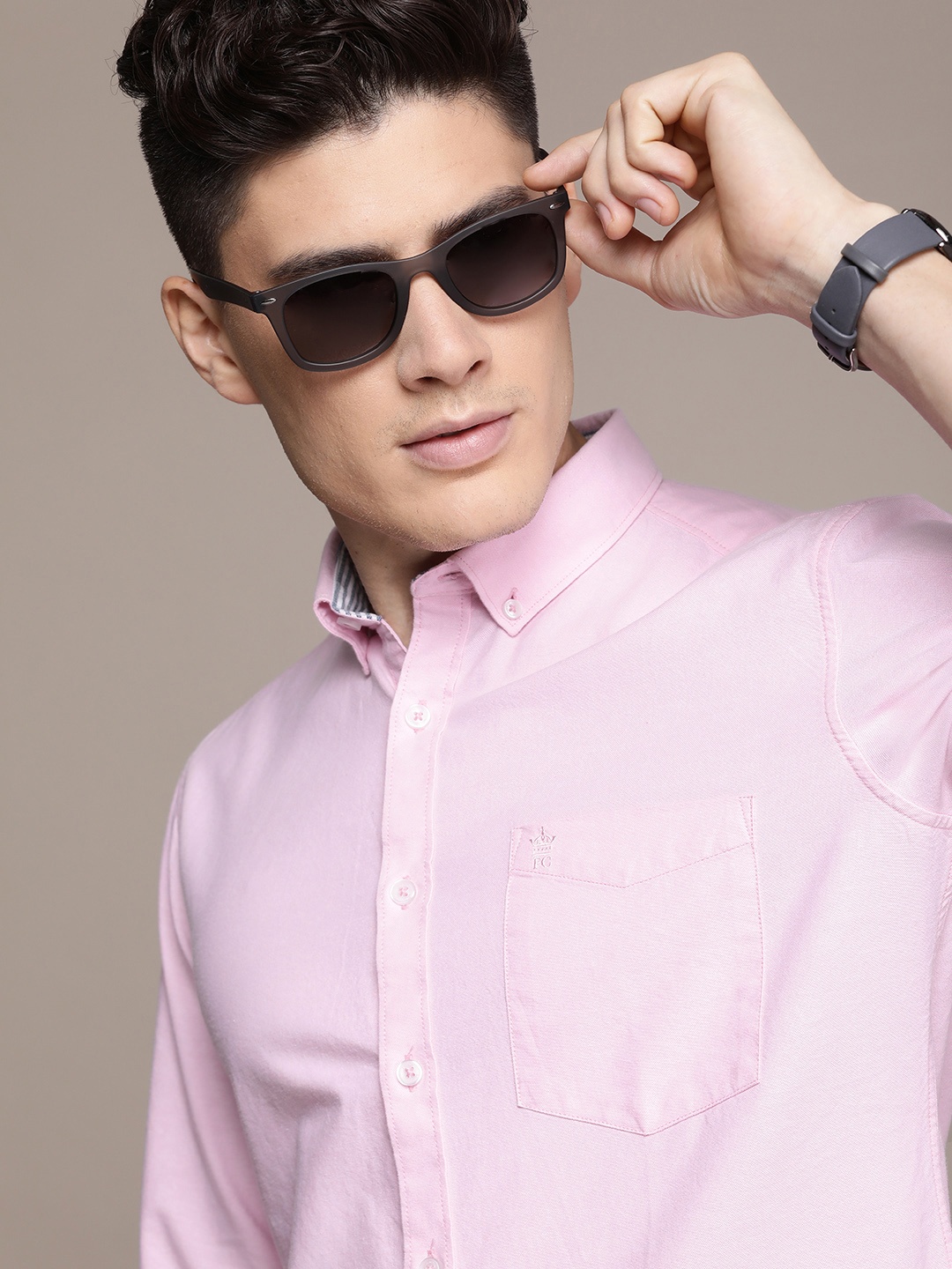 

French Connection Pure Cotton Slim Fit Casual Shirt, Pink