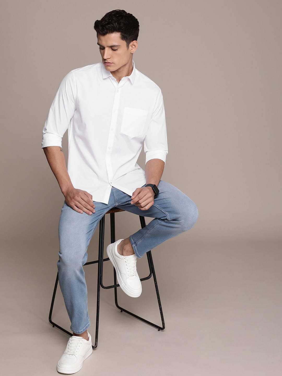 

French Connection Pure Cotton Slim Fit Casual Shirt, White