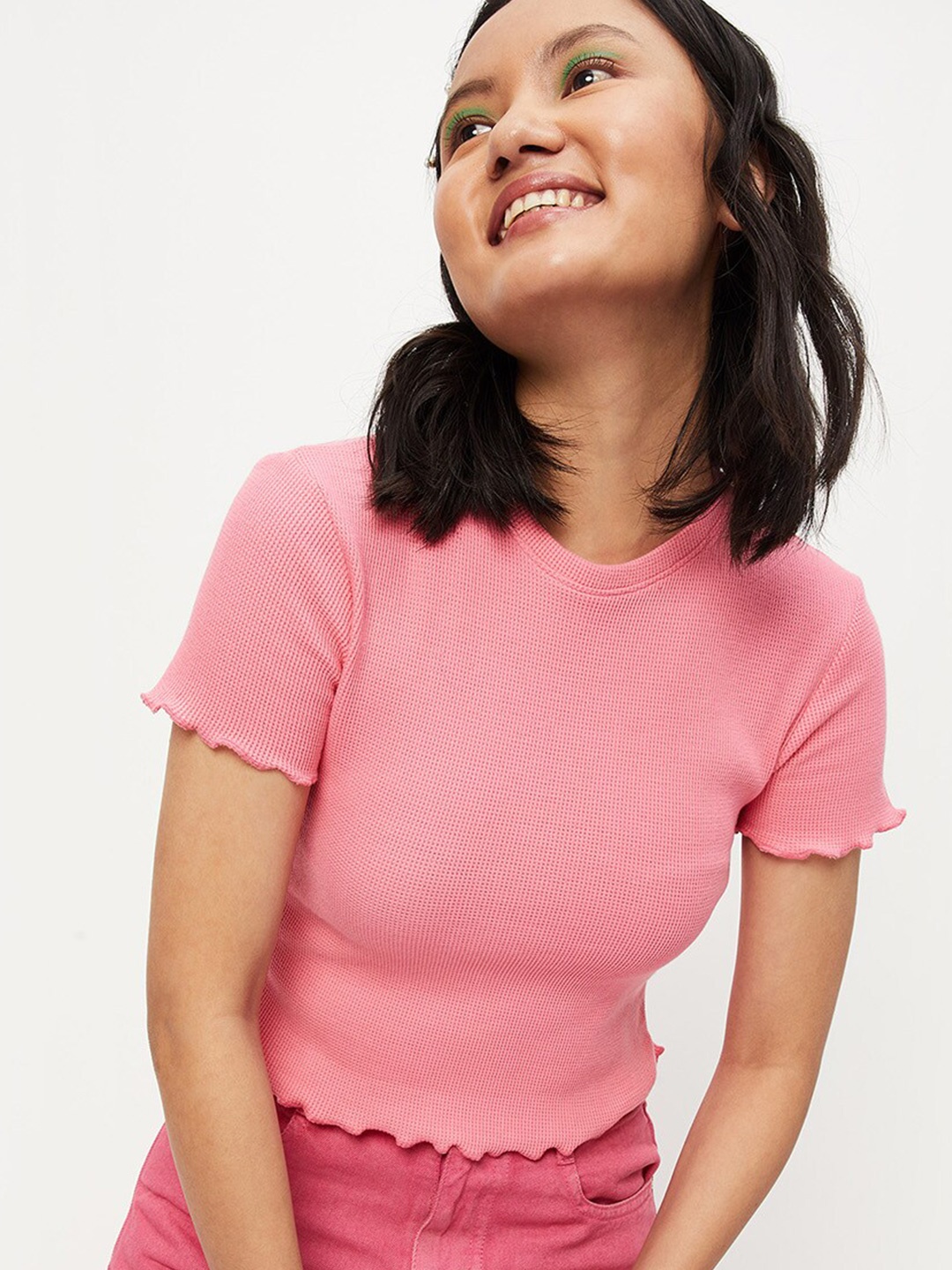 

max Woman Round Neck Top, Pink