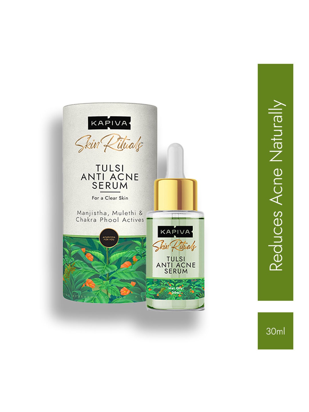 

Kapiva Tulsi Anti-Acne Serum for Acne & Acne Marks- 30 ml, Green