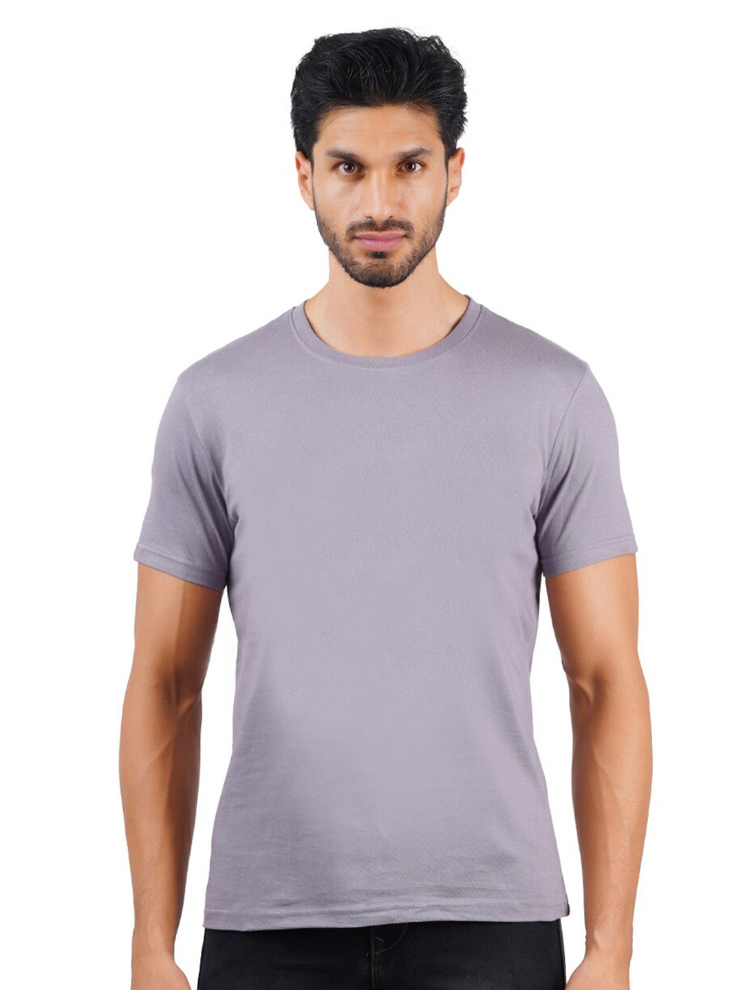 

Vibrant Vesture Men Pure Cotton T-shirt, Grey
