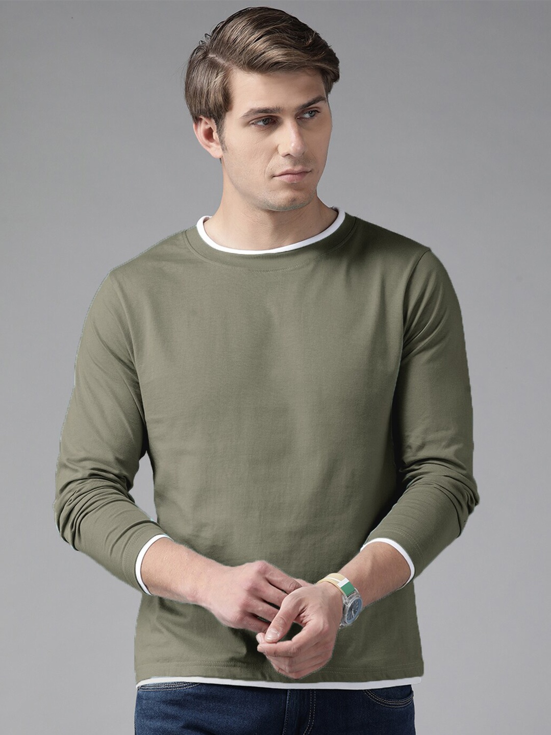 

The Dry State Men Cotton T-shirt, Olive