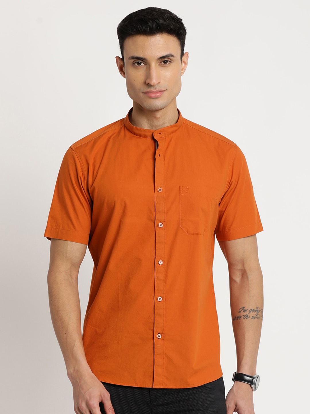 

Indian Terrain Men Chiseled Slim Fit Cotton Casual Shirt, Rust