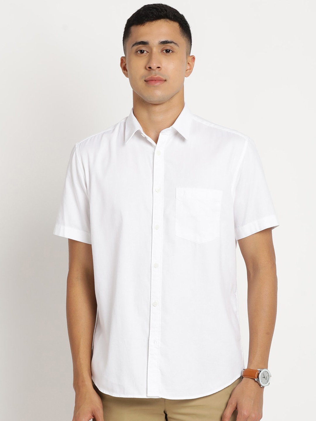 

Indian Terrain Men Chiseled Slim Fit Pure Cotton Casual Shirt, White