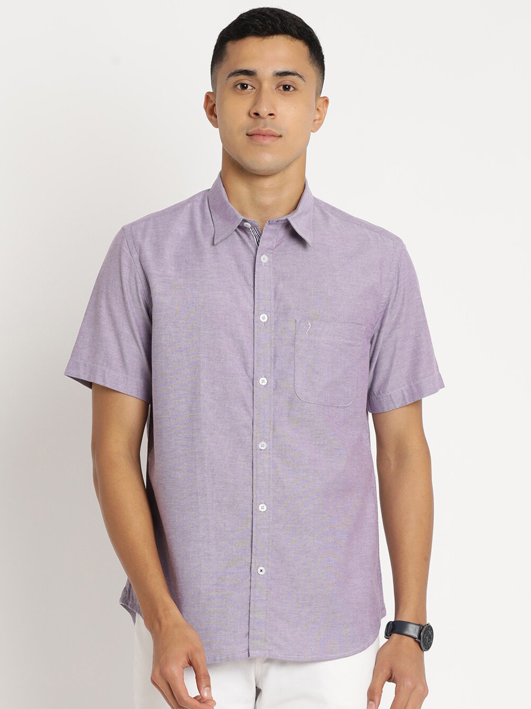 

Indian Terrain Men Chiseled Slim Fit Pure Cotton Casual Shirt, Lavender