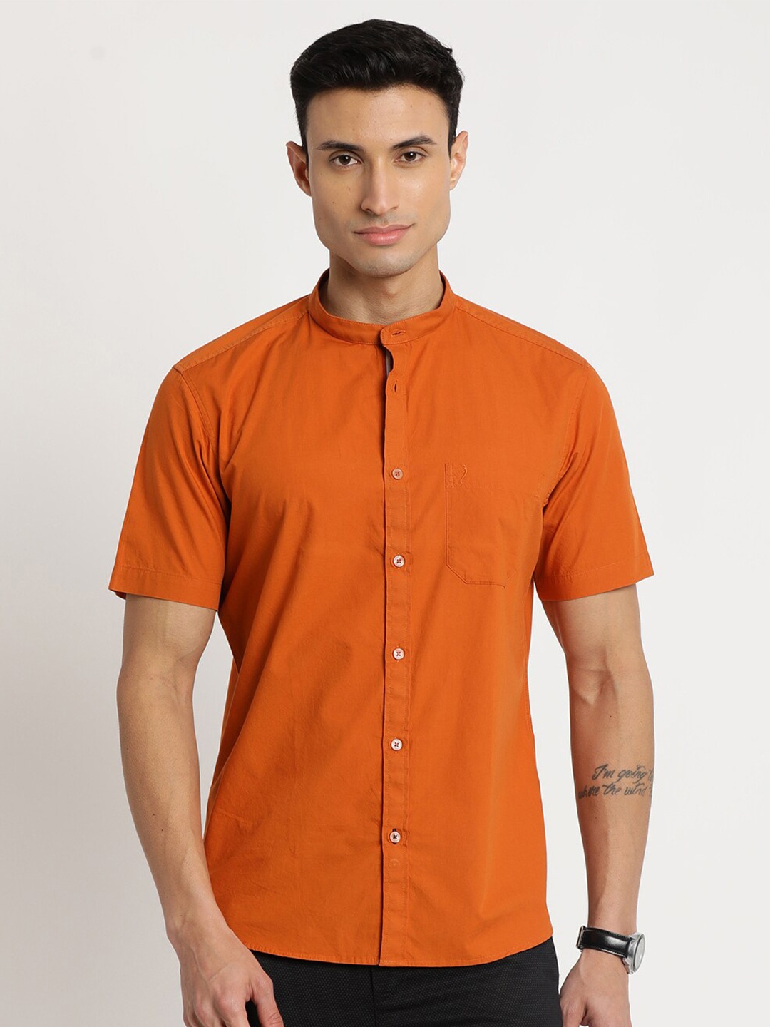 

Indian Terrain Men Cotton Slim Fit Casual Shirt, Red
