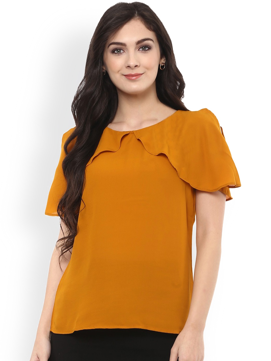 

Pannkh Women Mustard Yellow Solid Top