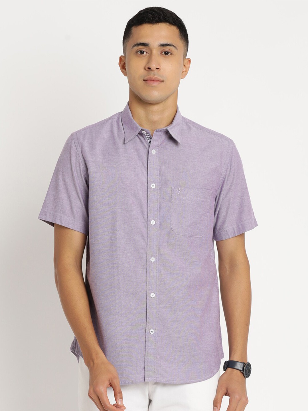 

Indian Terrain Men Chiseled Slim Fit Cotton Casual Shirt, Violet