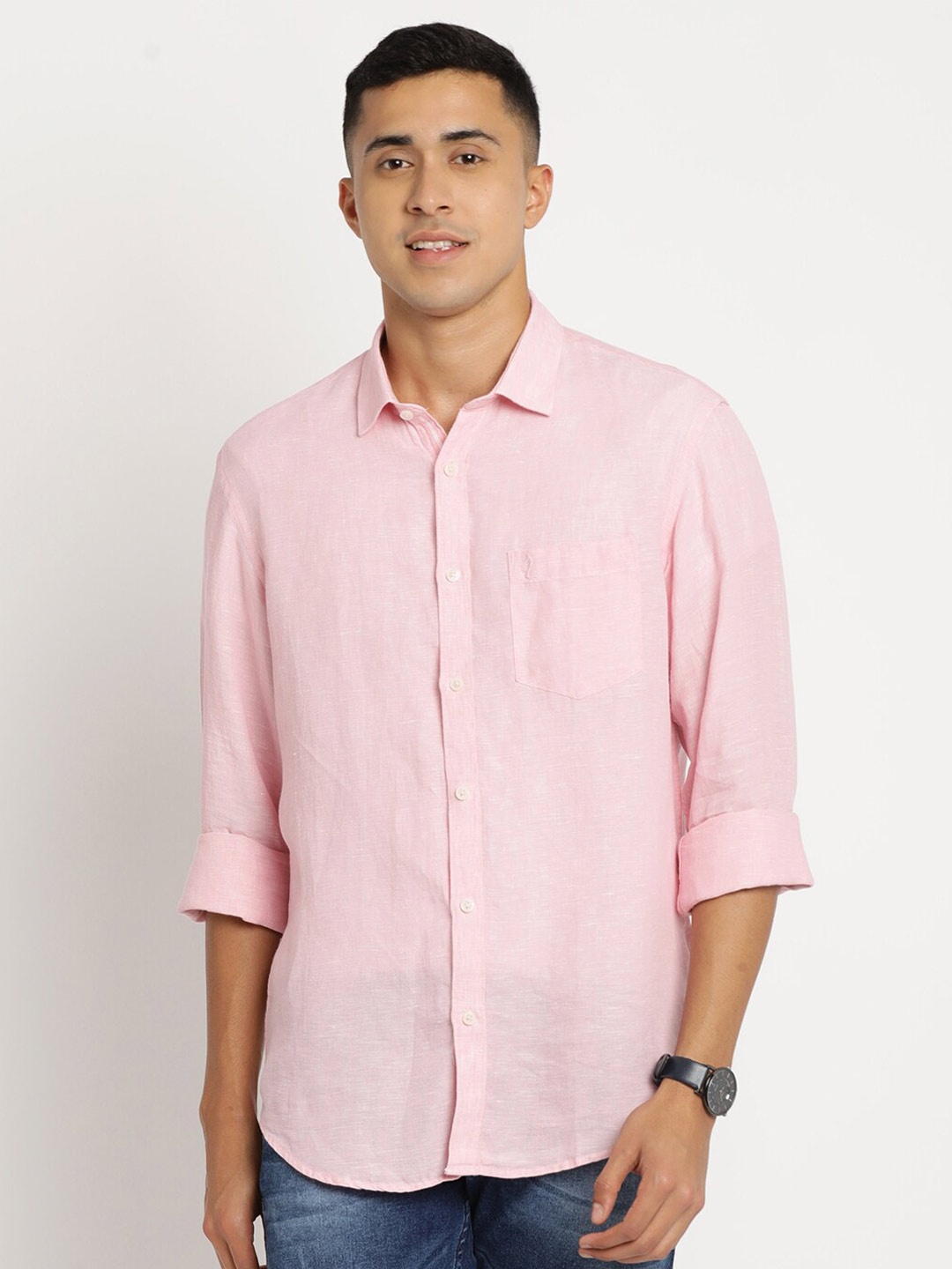 

Indian Terrain Men Chiseled Slim Fit Casual Shirt, Pink