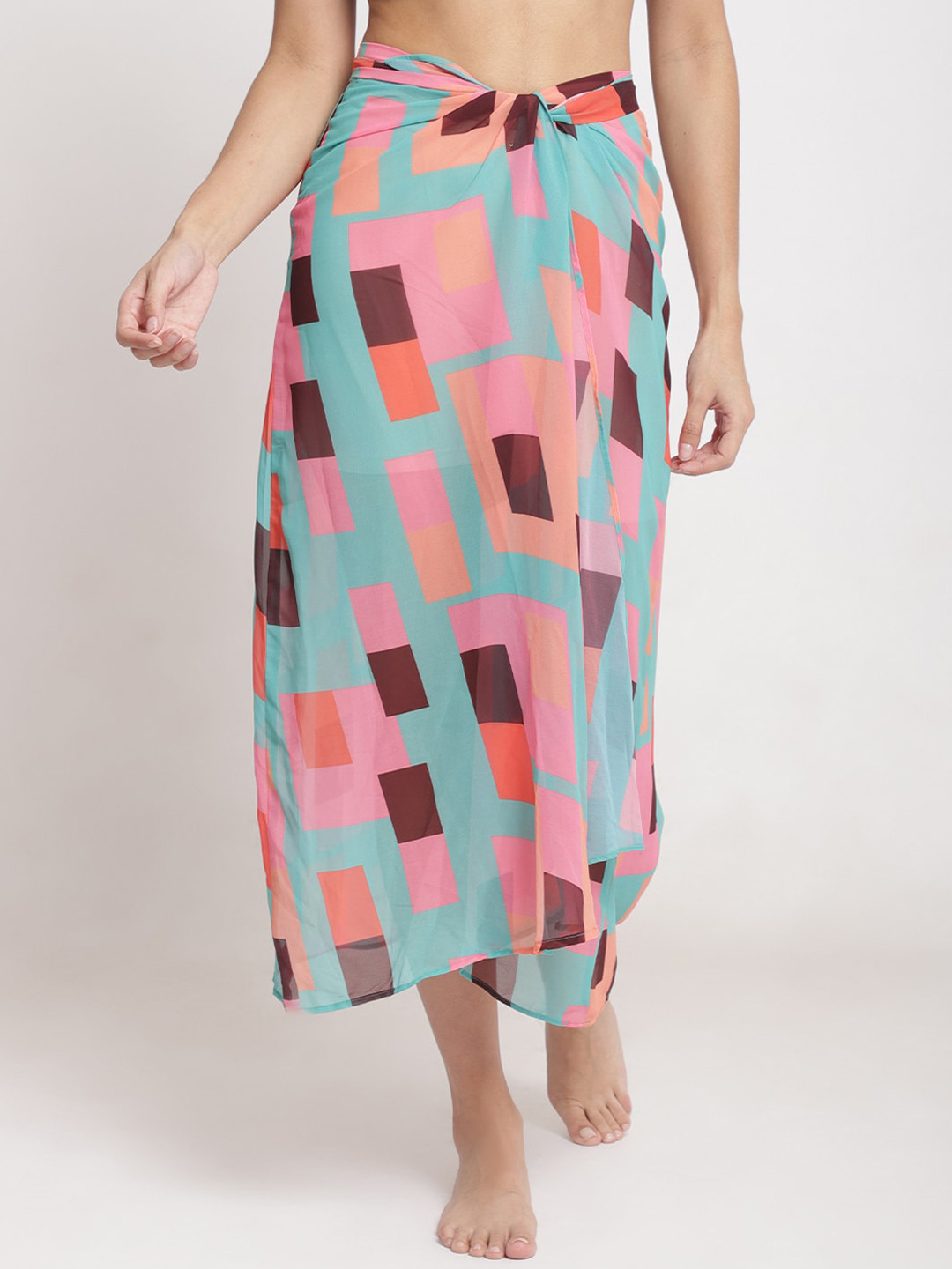 

EROTISSCH Women Printed Wrap Around Beachwear Skirt, Blue
