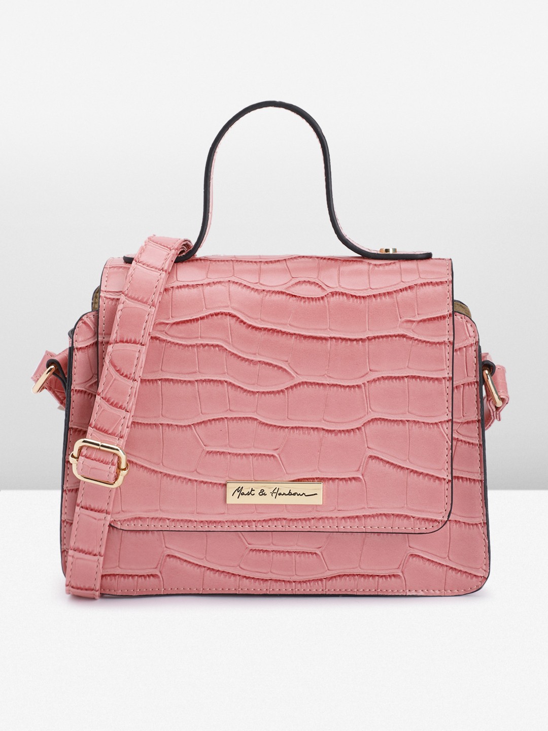 

Mast & Harbour Pink Textured Satchel