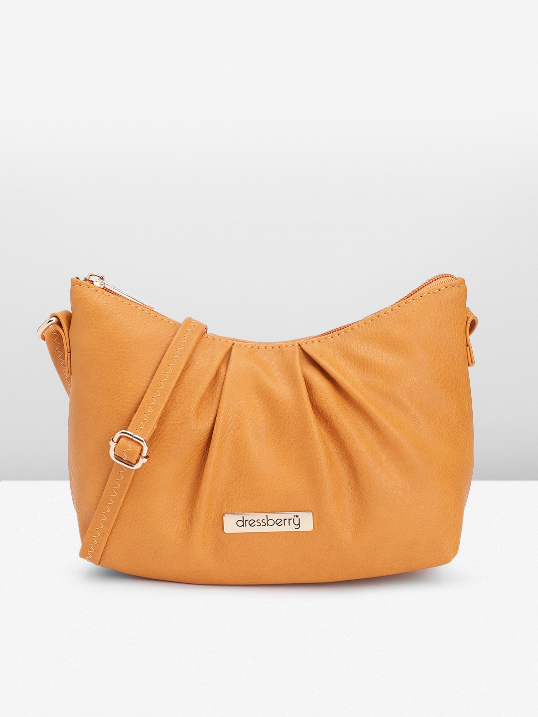 

DressBerry Structured Sling Bag, Mustard