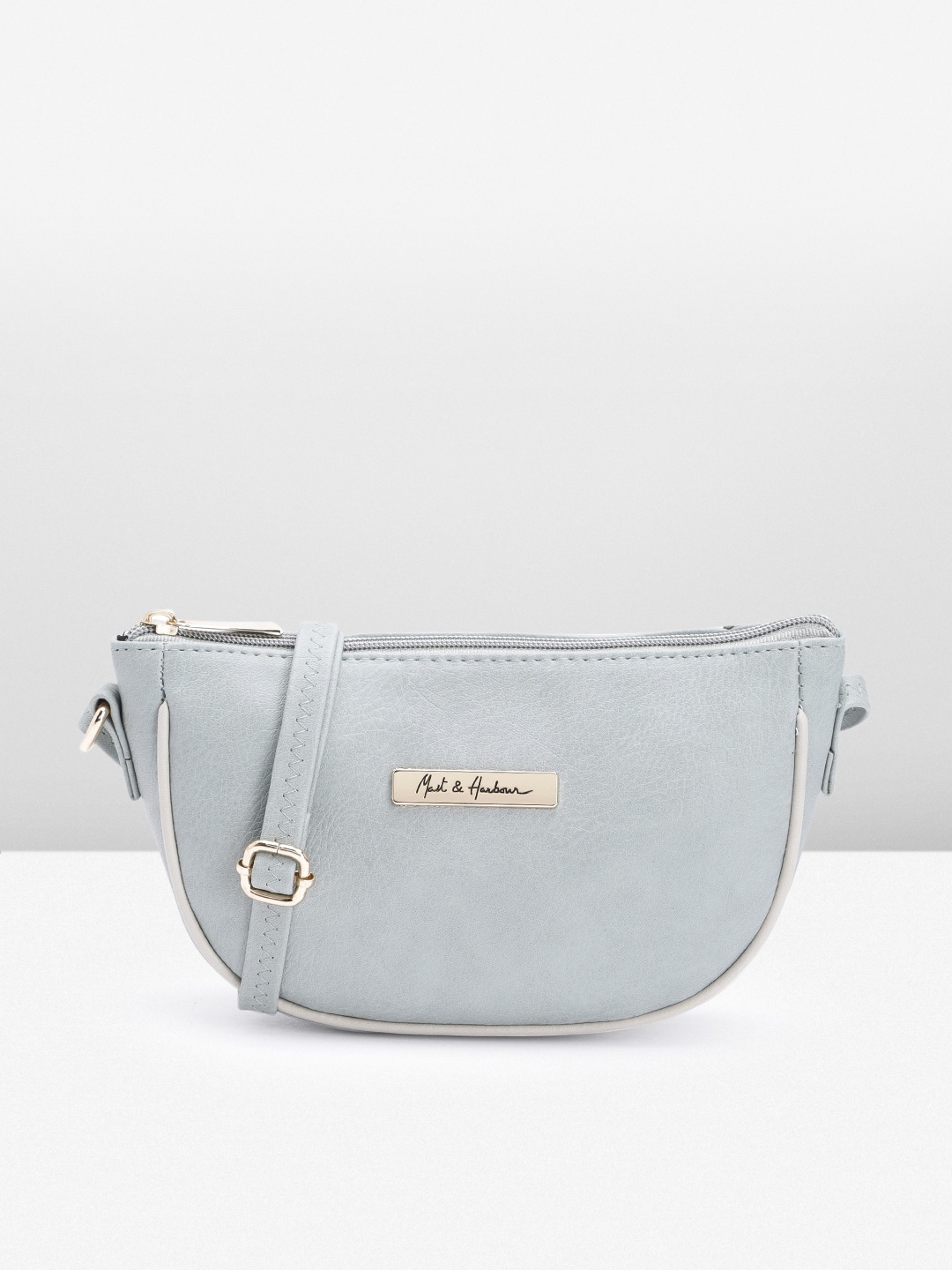 

Mast & Harbour Textured PU Half Moon Sling Bag, Grey