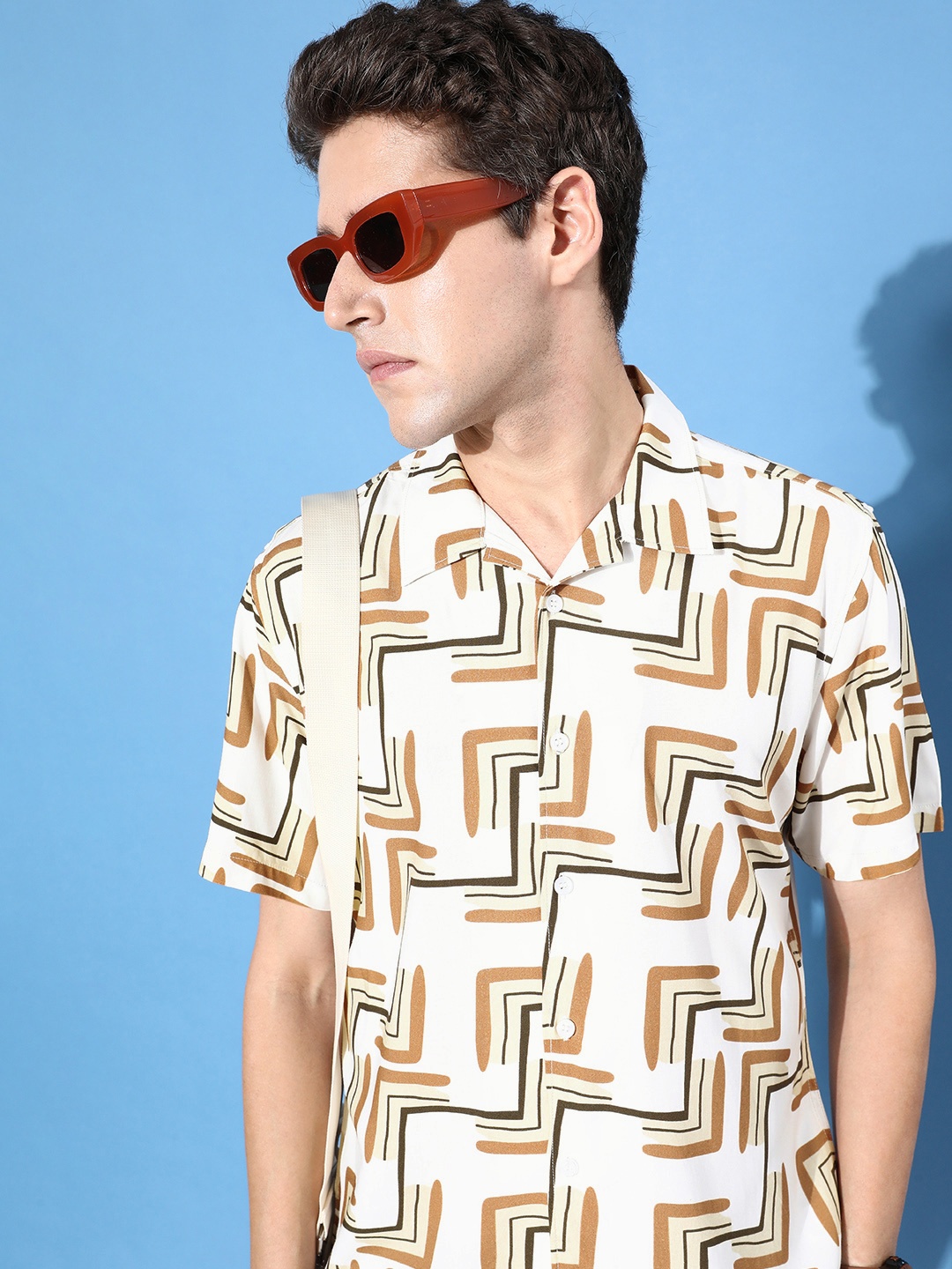 

Mast & Harbour Off-White Nostalgic Back To School Kidult Printed Shirt