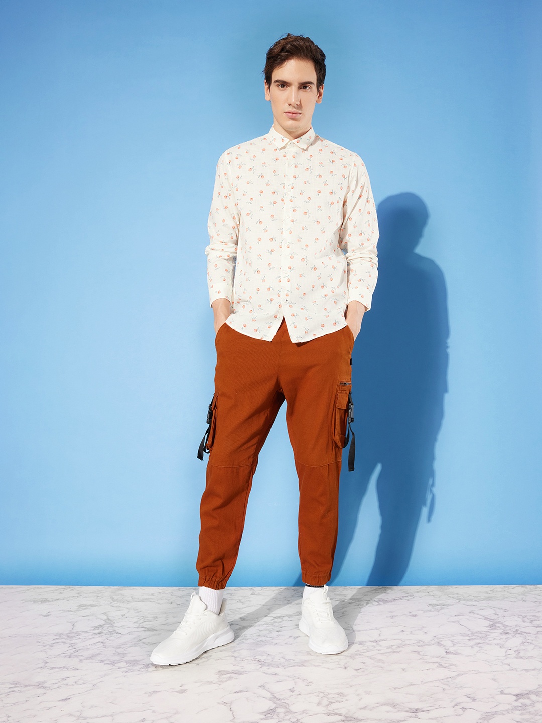 

Mast & Harbour Pure Cotton Printed Casual Shirt, Off white