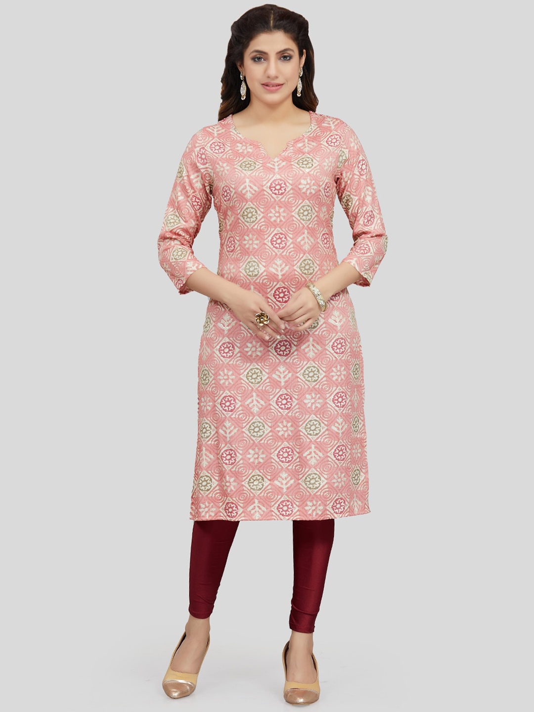 

Saree Swarg Women Ethnic Motifs Printed Kurta, Pink