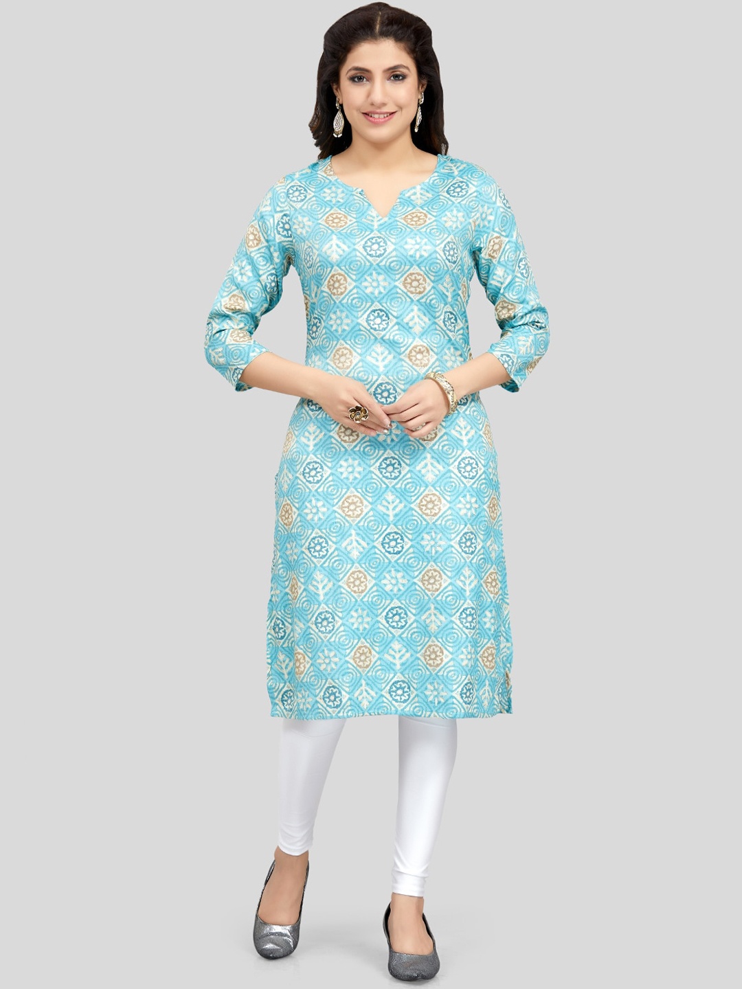 

Saree Swarg Women Floral Printed Kurta, Blue