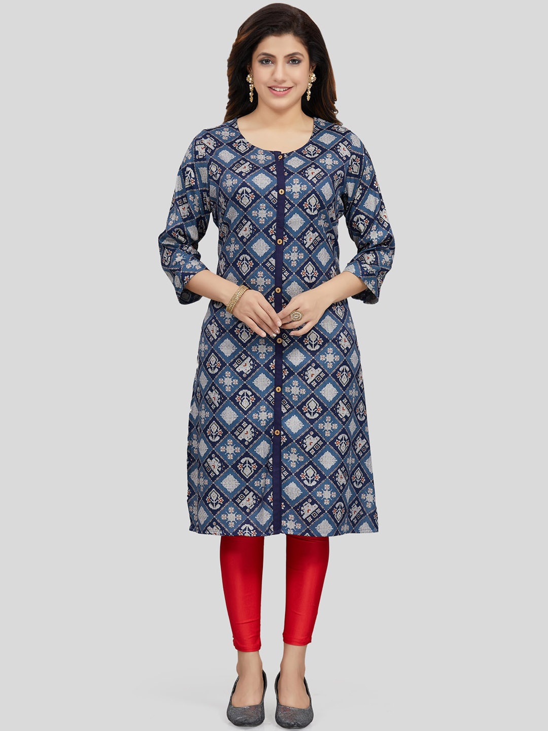 

Saree Swarg Women Ethnic Motifs Printed Kurta, Grey