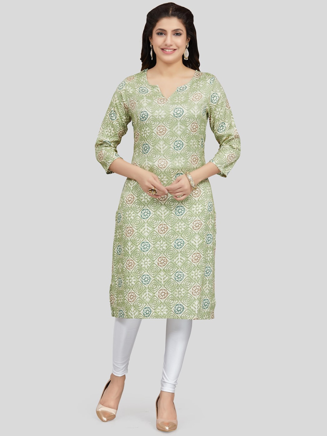 

Saree Swarg Women Ethnic Motifs Printed Kurta, Green