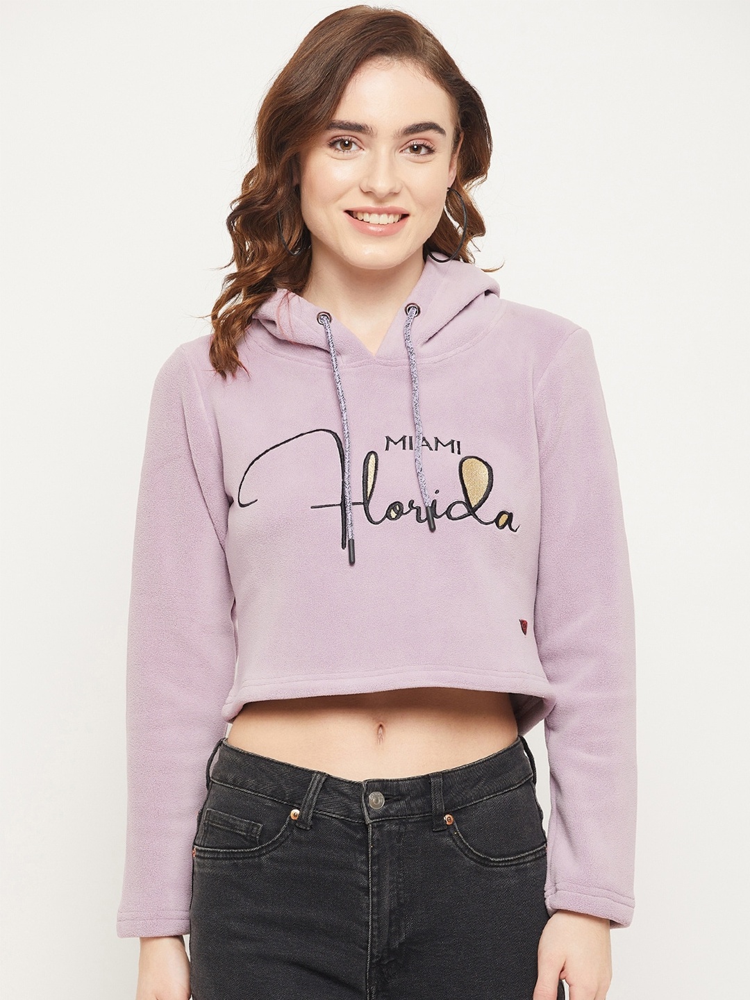 

Duke Women Printed Hooded Cotton Sweatshirt, Lavender