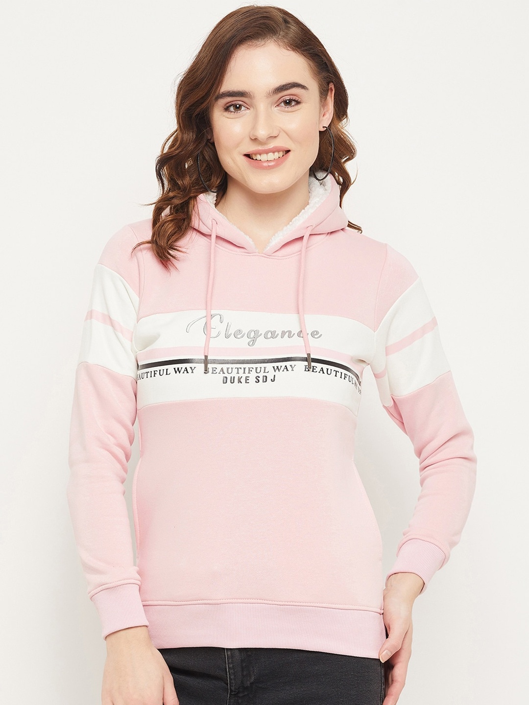 

Duke Women Printed Hooded Fleece Sweatshirt, Pink