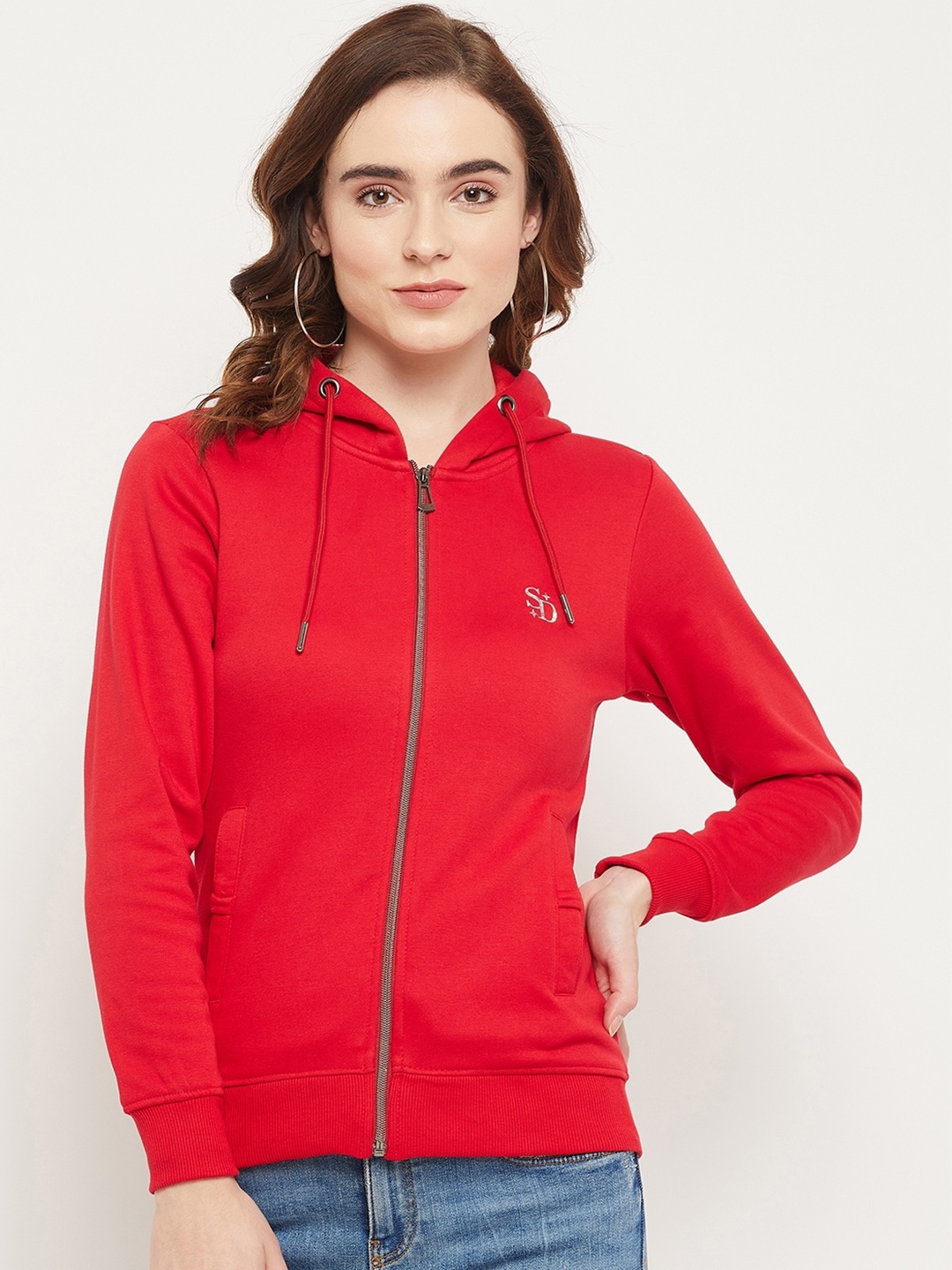 

Duke Hooded Front-Open Sweatshirt, Red