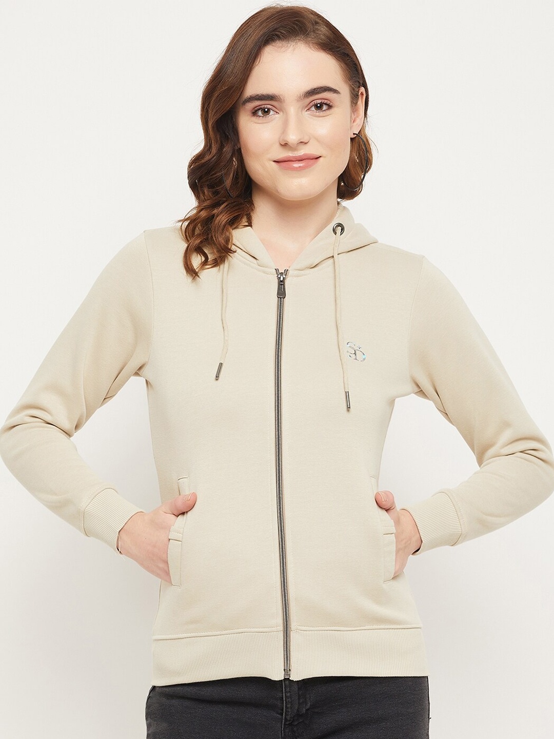 

Duke Hooded Front-Open Sweatshirt, Beige
