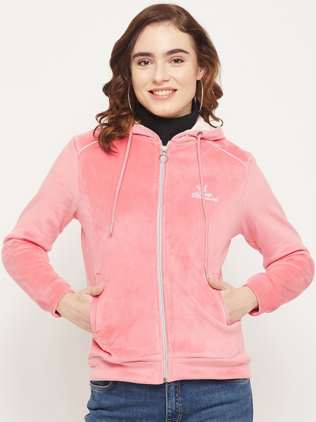 

Duke Hooded Front-Open Sweatshirt, Pink