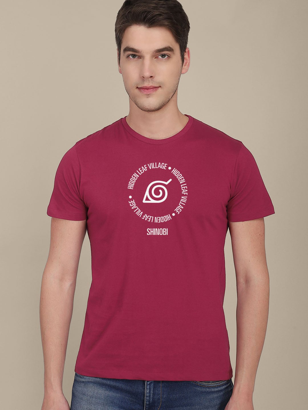 

Free Authority Men Typography Printed Cotton T-shirt, Red