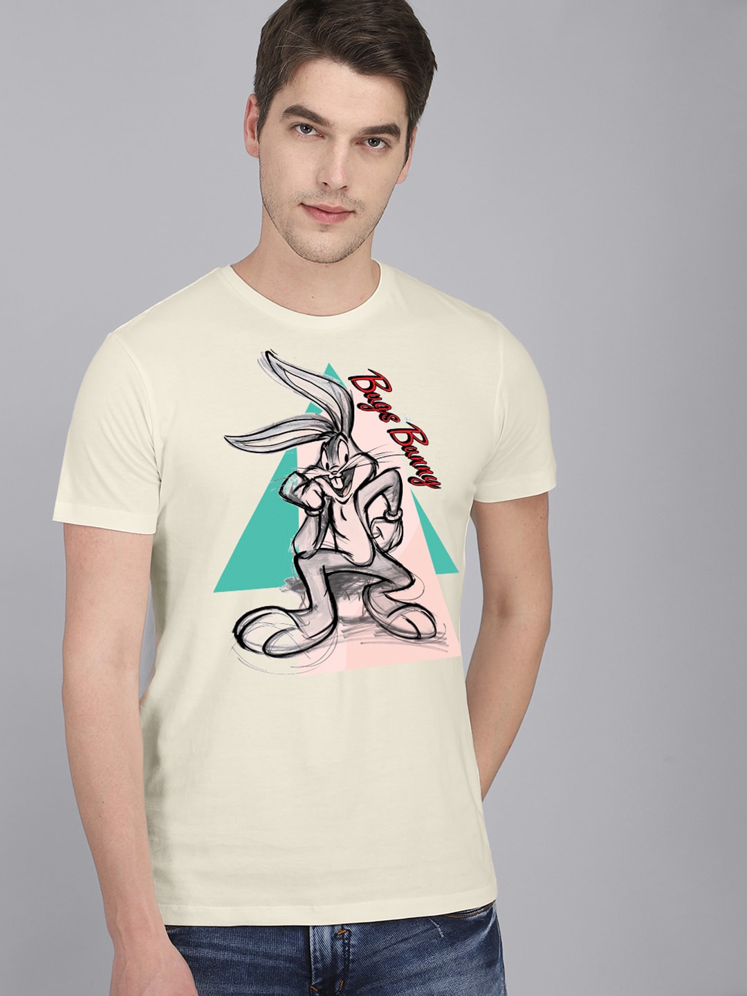 

Free Authority Men Looney Tunes Printed Tshirt, White