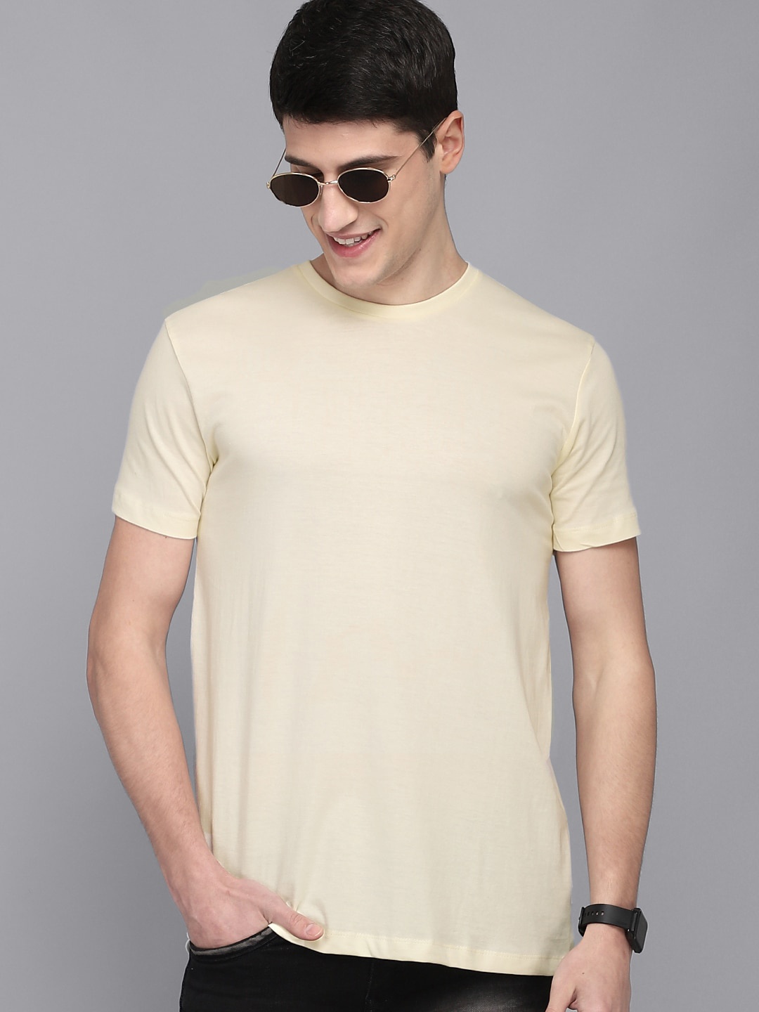 

Free Authority Men Cotton T-shirt, Cream