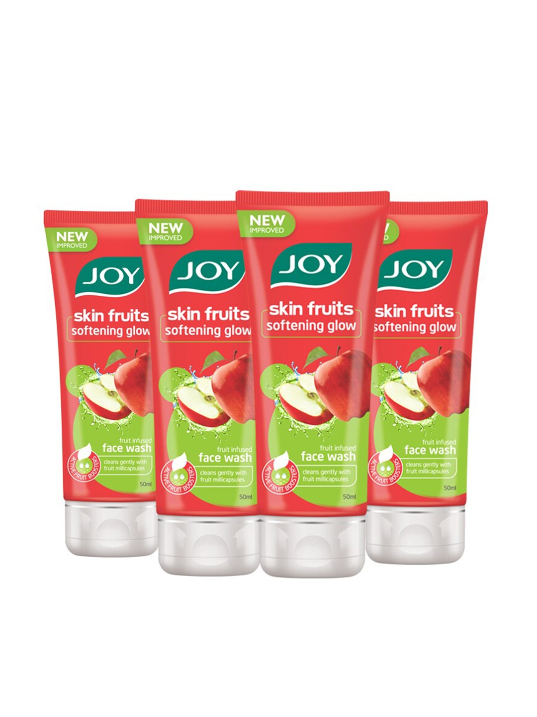 

JOY Set Of 4 Skin Fruits Softening Glow Apple Face Wash - 50ml Each, Pink