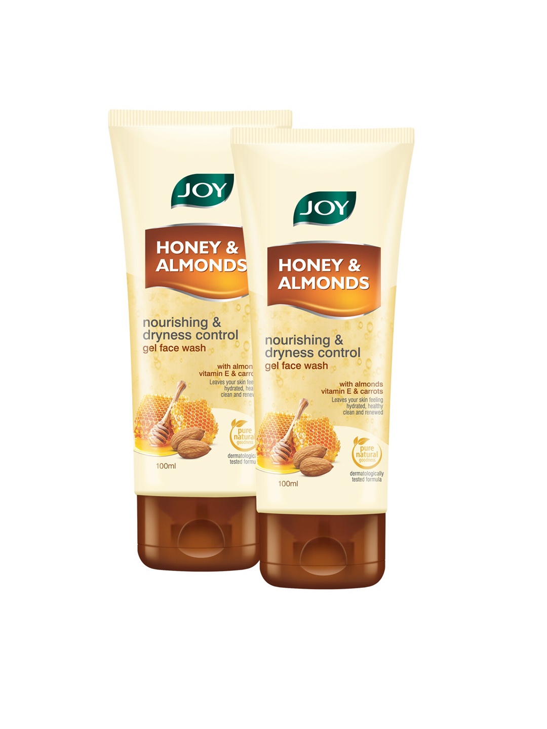 

JOY Set Of 2 Honey & Almonds Nourishing & Dryness Control Gel Face Wash 100ml Each, Cream