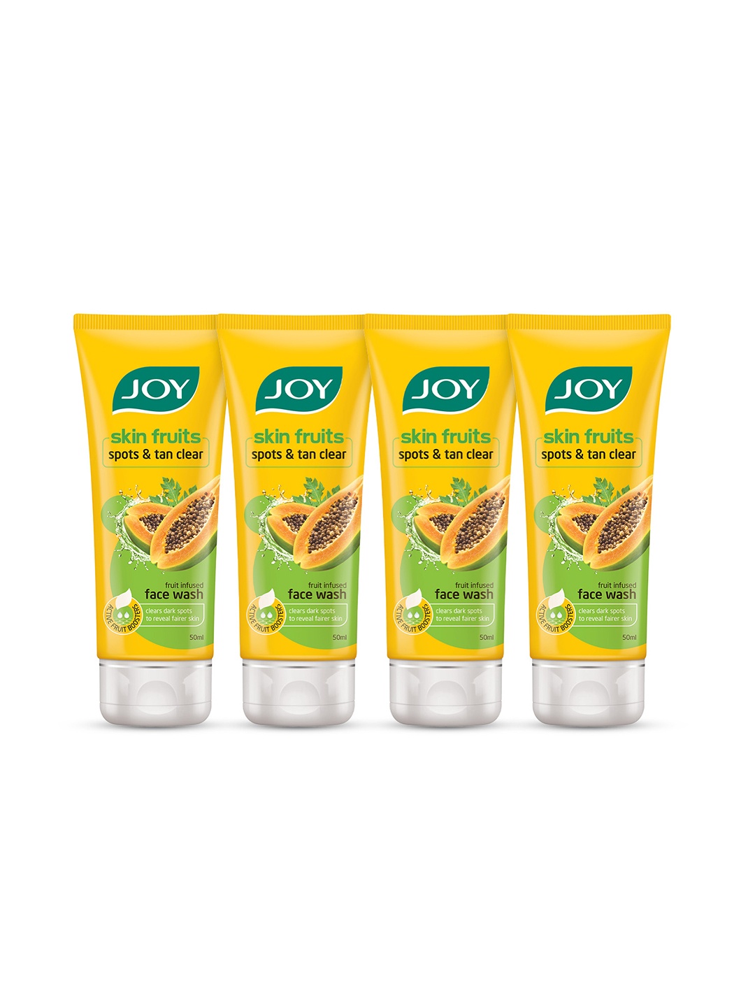 

JOY Value Set of 4 Papaya Spots & Tan Clear Face Wash - 50ml Each, Yellow