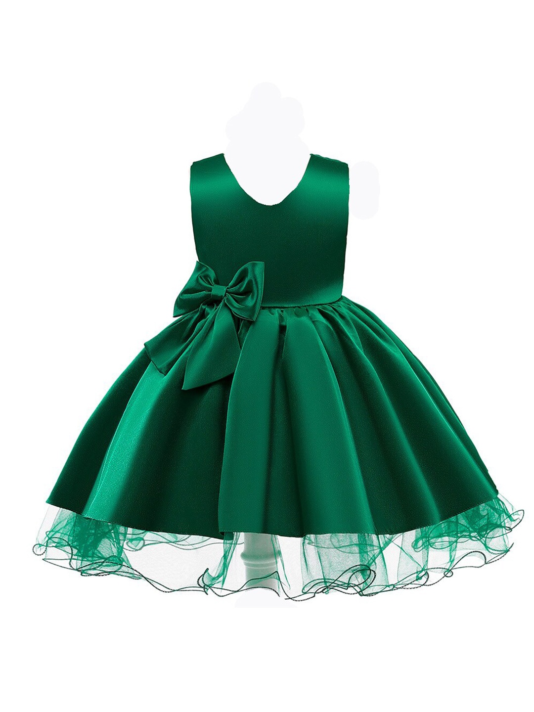 

R Cube Bow-Detail Satin Midi Dress, Green