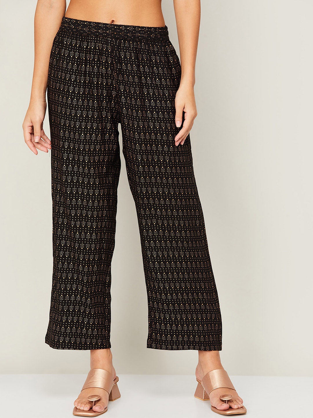 

Melange by Lifestyle Women Printed Trousers, Black