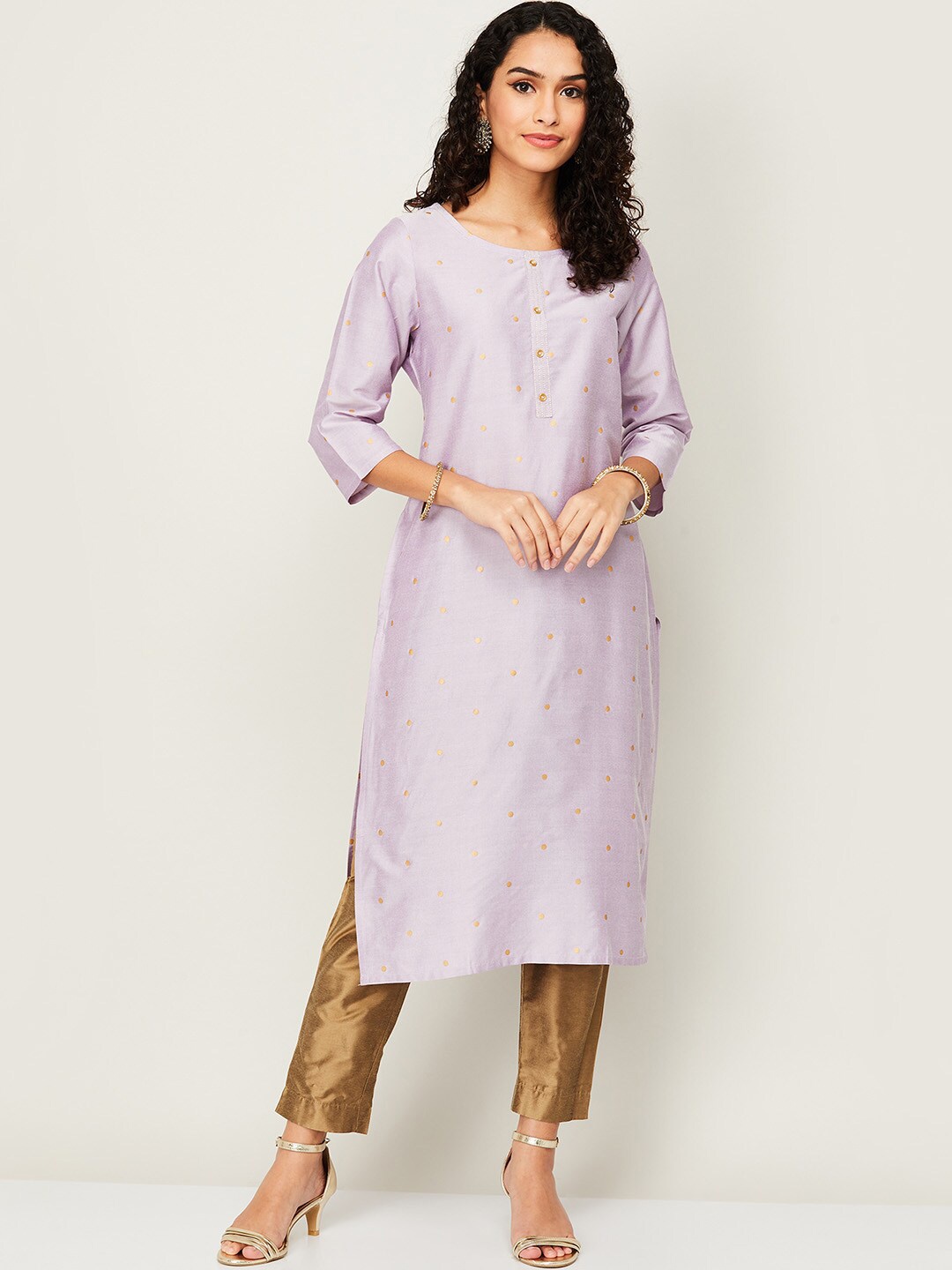 

Melange by Lifestyle Women Geometric Printed Kurta, Purple