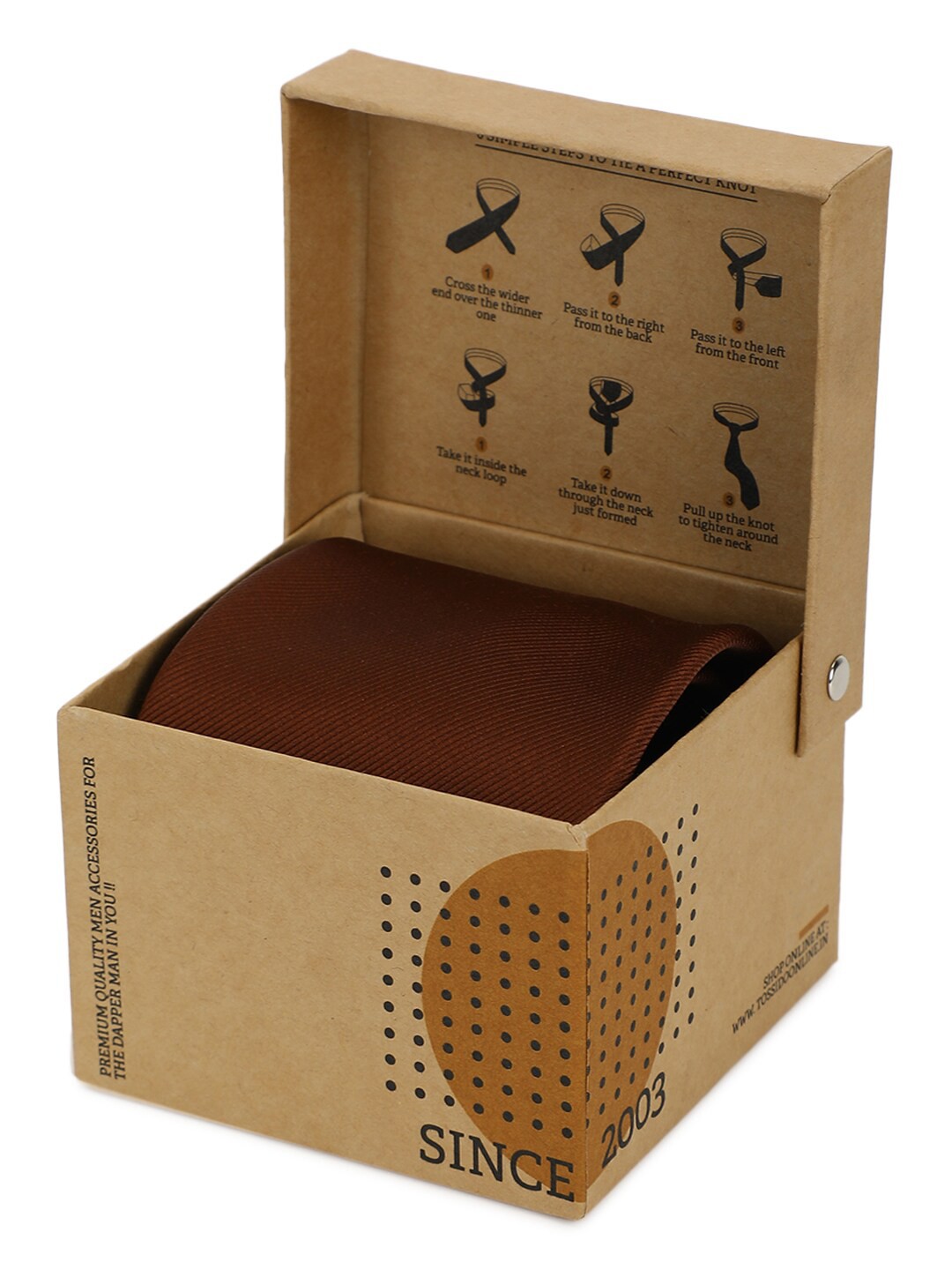 

Tossido Men Solid Broad Tie, Brown